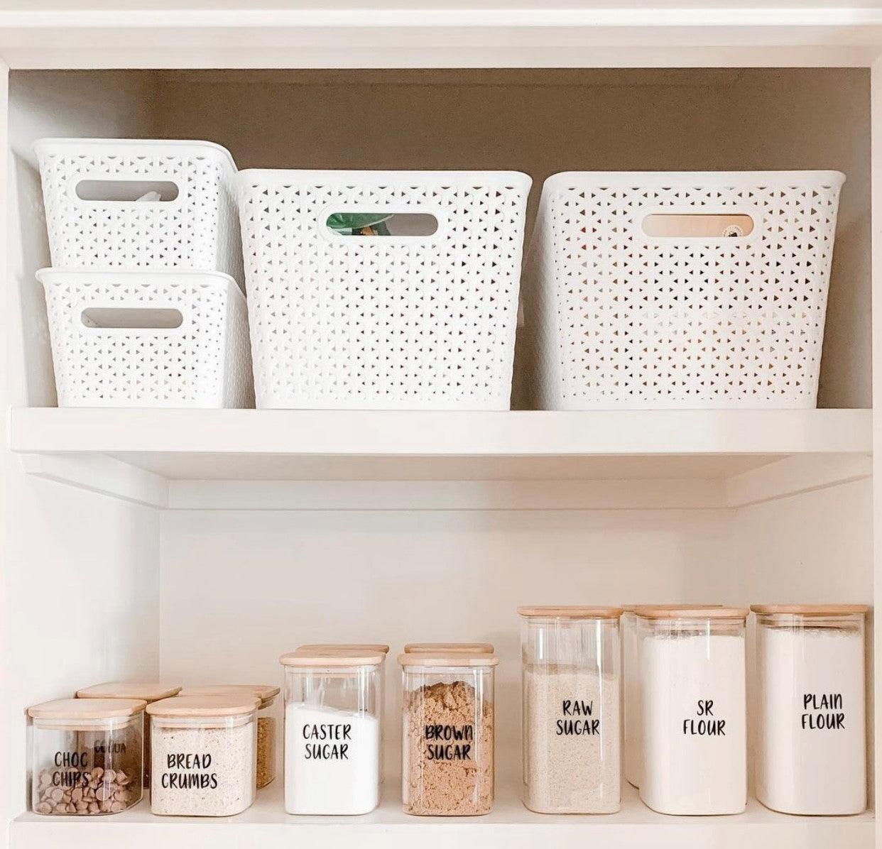 Square Glass and Bamboo Storage Jar 500ml - Little Label Co - Food Storage Containers - 20%, Food Storage Containers