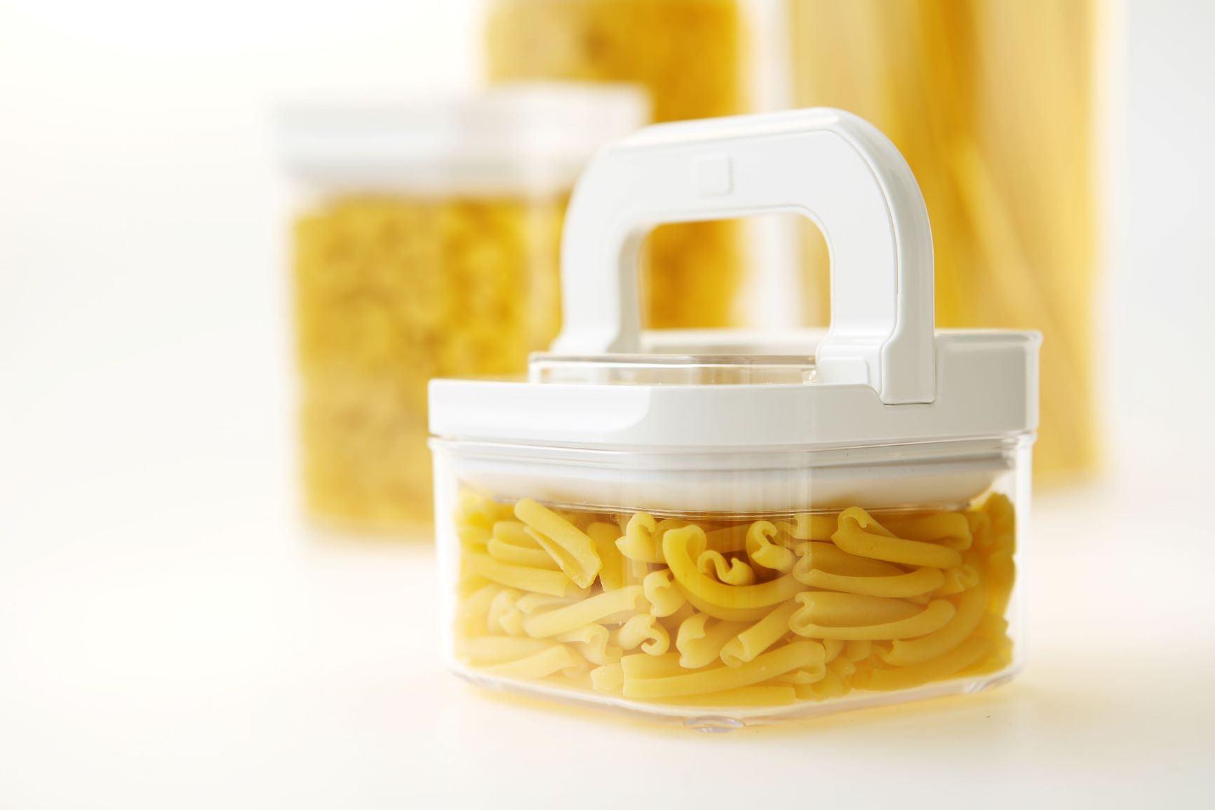 White Flip Canister  - Little Label Co - Food Storage Containers - Air tight containers - Pantry storage - Pantry organisation. Pantry Organization. 
